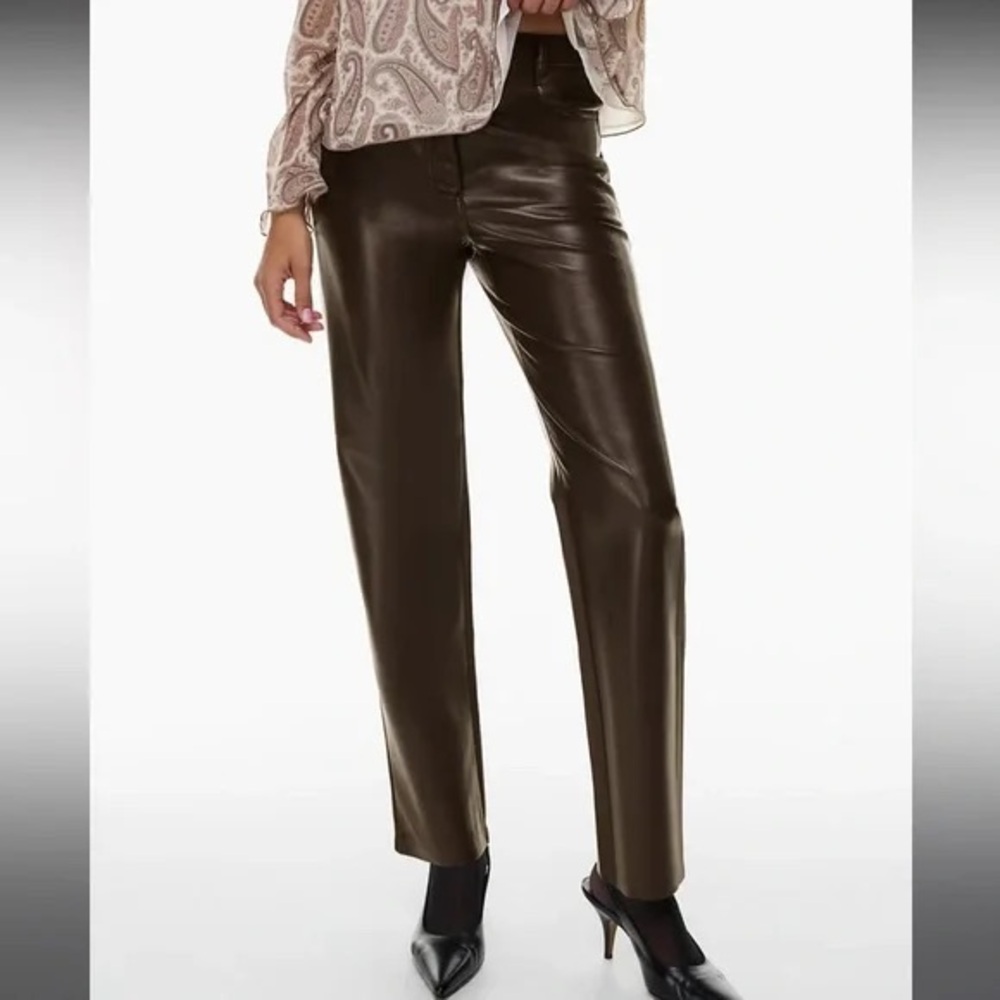 NWOT Wilfred Melina Leather pant (BROWN) - Picture 6 of 6
